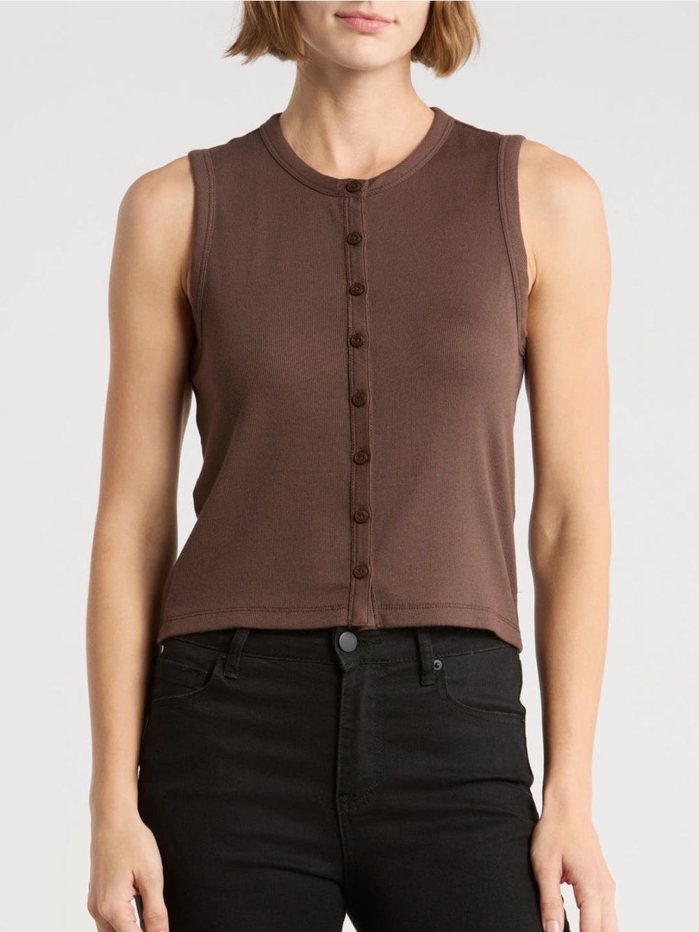 NWT Rag & Bone Essie Rib Crop Tank in Espresso ☕️ Size Small